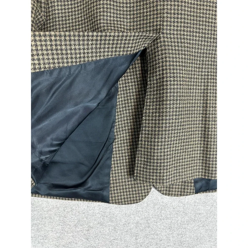 Norm Thompson Blazer‎ Mens 44 Regular Brown Black Check Tweed Sport Coat Jacket